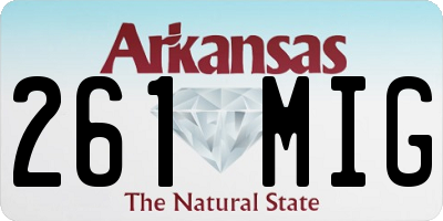 AR license plate 261MIG