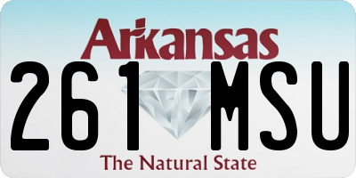 AR license plate 261MSU