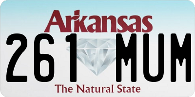 AR license plate 261MUM