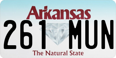 AR license plate 261MUN