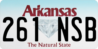 AR license plate 261NSB