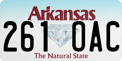 AR license plate 261OAC