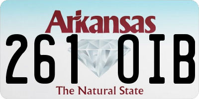 AR license plate 261OIB