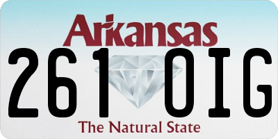 AR license plate 261OIG