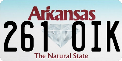 AR license plate 261OIK