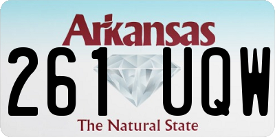 AR license plate 261UQW