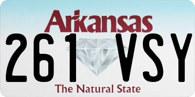AR license plate 261VSY