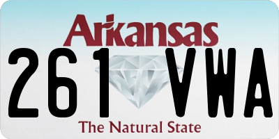 AR license plate 261VWA