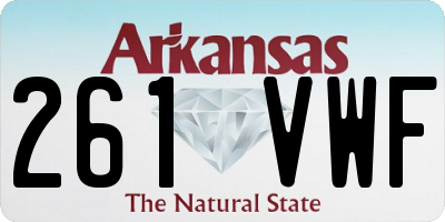 AR license plate 261VWF