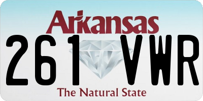 AR license plate 261VWR