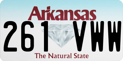 AR license plate 261VWW
