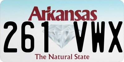 AR license plate 261VWX