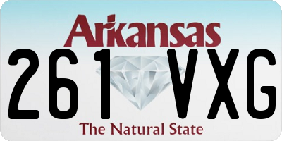 AR license plate 261VXG