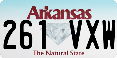 AR license plate 261VXW