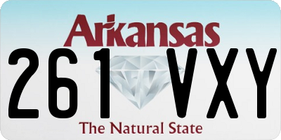 AR license plate 261VXY