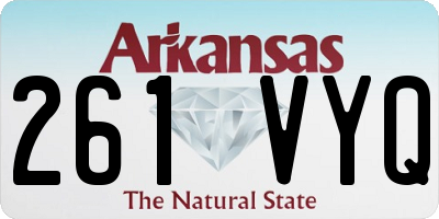AR license plate 261VYQ