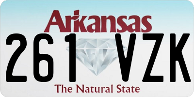 AR license plate 261VZK