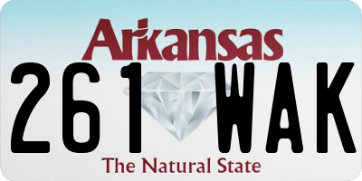 AR license plate 261WAK