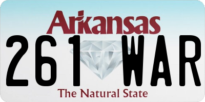 AR license plate 261WAR