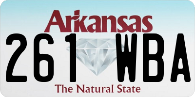 AR license plate 261WBA