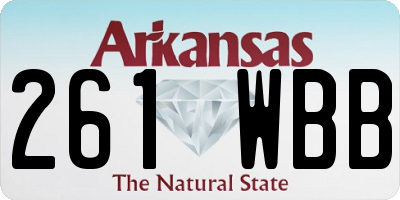 AR license plate 261WBB