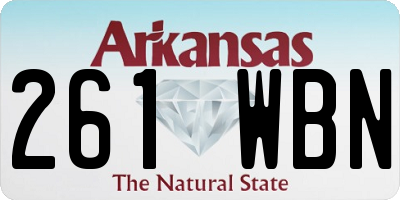 AR license plate 261WBN