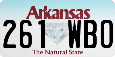 AR license plate 261WBO
