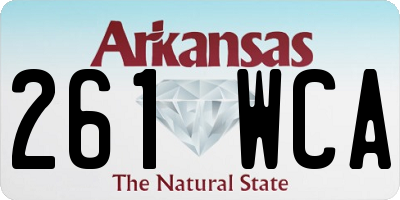 AR license plate 261WCA