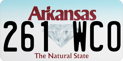 AR license plate 261WCO