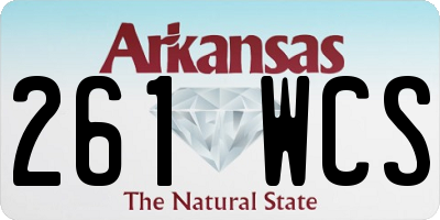 AR license plate 261WCS
