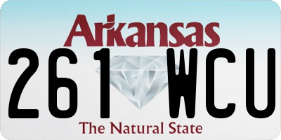 AR license plate 261WCU