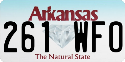AR license plate 261WFO
