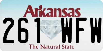 AR license plate 261WFW