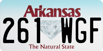 AR license plate 261WGF