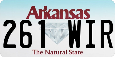 AR license plate 261WIR