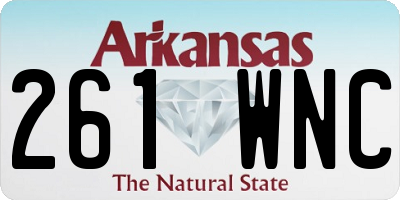 AR license plate 261WNC