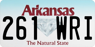 AR license plate 261WRI