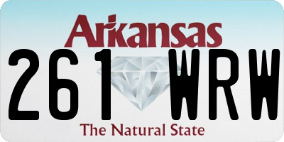 AR license plate 261WRW
