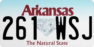 AR license plate 261WSJ