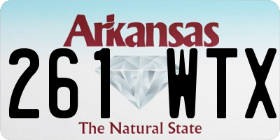 AR license plate 261WTX