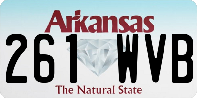 AR license plate 261WVB