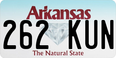 AR license plate 262KUN