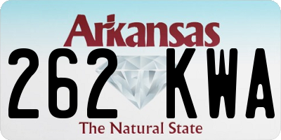 AR license plate 262KWA