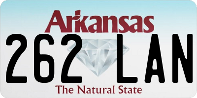 AR license plate 262LAN