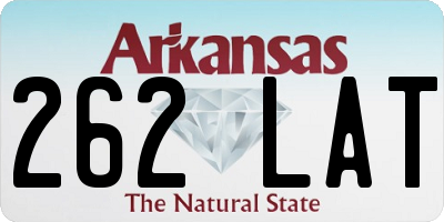 AR license plate 262LAT