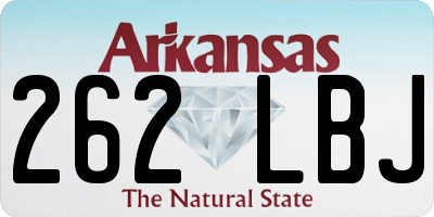 AR license plate 262LBJ