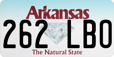 AR license plate 262LBO