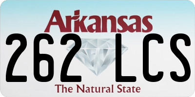 AR license plate 262LCS