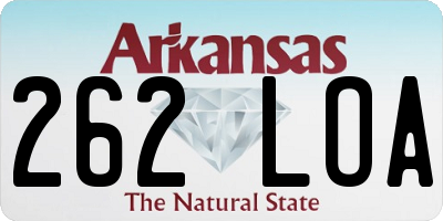AR license plate 262LOA