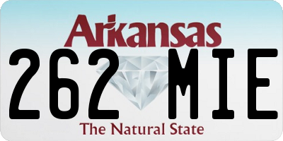 AR license plate 262MIE